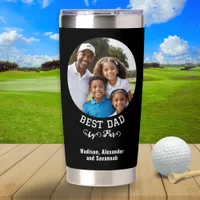 Best Dad by Par Father's Day Custom Photo Insulated Tumbler