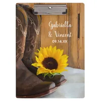 Country Sunflower Western Wedding Planning Clipboard