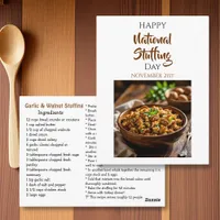 Happy National Stuffing Day | November 21st Postcard