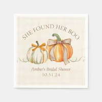 "She Found Her Boo" Halloween Fall Bridal Shower Napkins