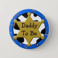 Daddy to Be Blue Bandanna Baby Shower Button