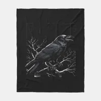 Crow, F-Caw-F Funny Bird Minimal Clean Fleece Blanket