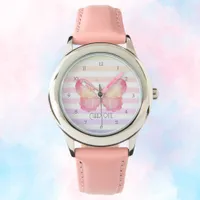 Personalized Girly Kids Watch with Butterfly