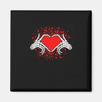 Funny Skeleton Hand Heart Valentines Day Playful Magnet