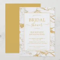 Elegant Chic Gold Foil Marble Bridal Shower Invitation