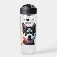 I Love My Husky  Water Bottle