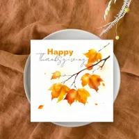 Serene Vibrant Fall Maple Leaves Thanksgiving Napkins