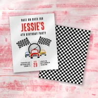 Race on Over Car Birthday Party Invitation