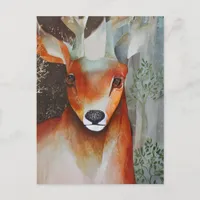 A Deer Mixed Media Postcard