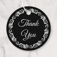 Black and White Wedding Thank You Favor Tags