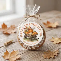 Rustic Pumpkin Wagon Thanksgiving Baked Goods Classic Round Sticker