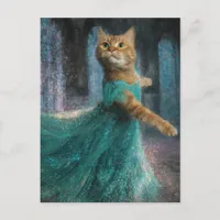 Adorable Dancing Cat Postcard