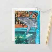 A Whale of a Time A Surreal Collage Postcard