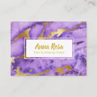 *~* Gold Marble Deep Purple Chic Popular Business Card