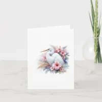 Tropical Bird Coastal Egret Blank Note Card