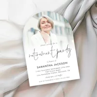 Elegant Photo Overlay Retirement Party Arch Invitation