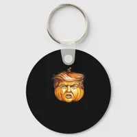Funny Halloween Pumpkin Political Parody Donald Tr Keychain