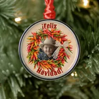 Southwest Chile Ristra Wreath Personalized Metal Ornament