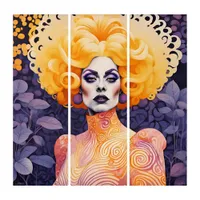 Gorgeous Drag Queen Red Hair Triptych