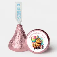  Pink Capybara Themed Girl's Happy Birthday  Hershey®'s Kisses®