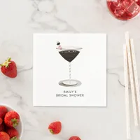 Whimsical Espresso Martini Cocktail Bridal Shower Napkins