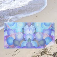 Bubbles in pastel rainbow colors - 3D optics  Beach Towel