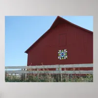 The Red Barn With the Quilt Poster