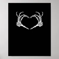 Skeleton Hand Heart Halloween Design Aesthetic Poster