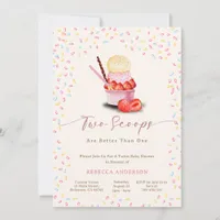 Twins Baby Shower | Two Scoops Are Better Than One Invitation
