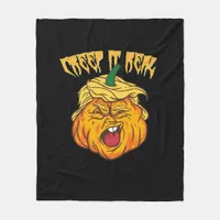 Crazy Halloween Pumpkin Trumpkin Costume Fleece Blanket