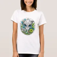 Extraterrestrial Alien in Flowers Starry Night T-Shirt