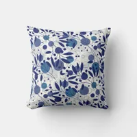 Abstract Tropical Floral Throw Pillow