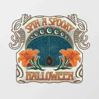 Spiders & Lilies Spooky Halloween Vintage Window Cling