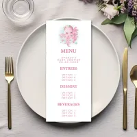 Octopus Pink Watercolor Girl Baby Shower Menu