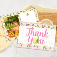 Pink Lemon Thank You Card with Citrus Border