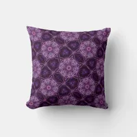 Hexagon Star Purple Fractals Pattern Cushion