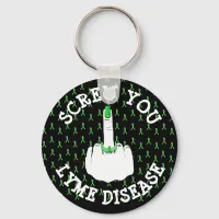 Screw You Lyme Disease Middle Finger Keychain