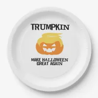 Halloween Trumpkin V3 Paper Plates