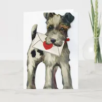 Vintage Valentine Dog Holiday Card