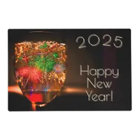 2025 wishes with fireworks and bubbles placemat