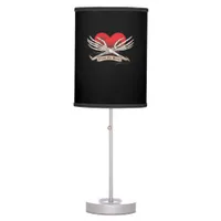 Cross My Heart Hope To Die Skeleton Hands Hearts Table Lamp