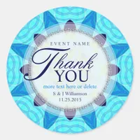 Blue Crystalize Thank You Stickers