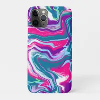 Pink and Blue Abstract Fluid Art  iPhone 11 Pro Case