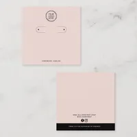 Blush Pink Logo Hoop Earrings Display Card