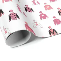 Jockey Silks Pink White Horse Racing Pattern Wrapping Paper