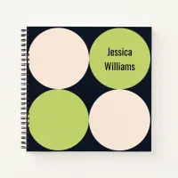 Mid-Century Modern Circles Pattern Spiral Bound Notebook