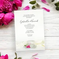 Floral Tea Cup with Pink Roses Post Wedding Brunch Invitation