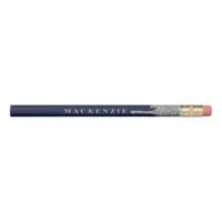 Chic Navy Blue Silver Dripping Glitter Luxury Pencil