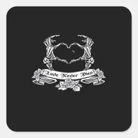 Skeleton Hand Design  Square Sticker