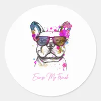 Excuse My French Funny French Bulldog Classic Round Sticker